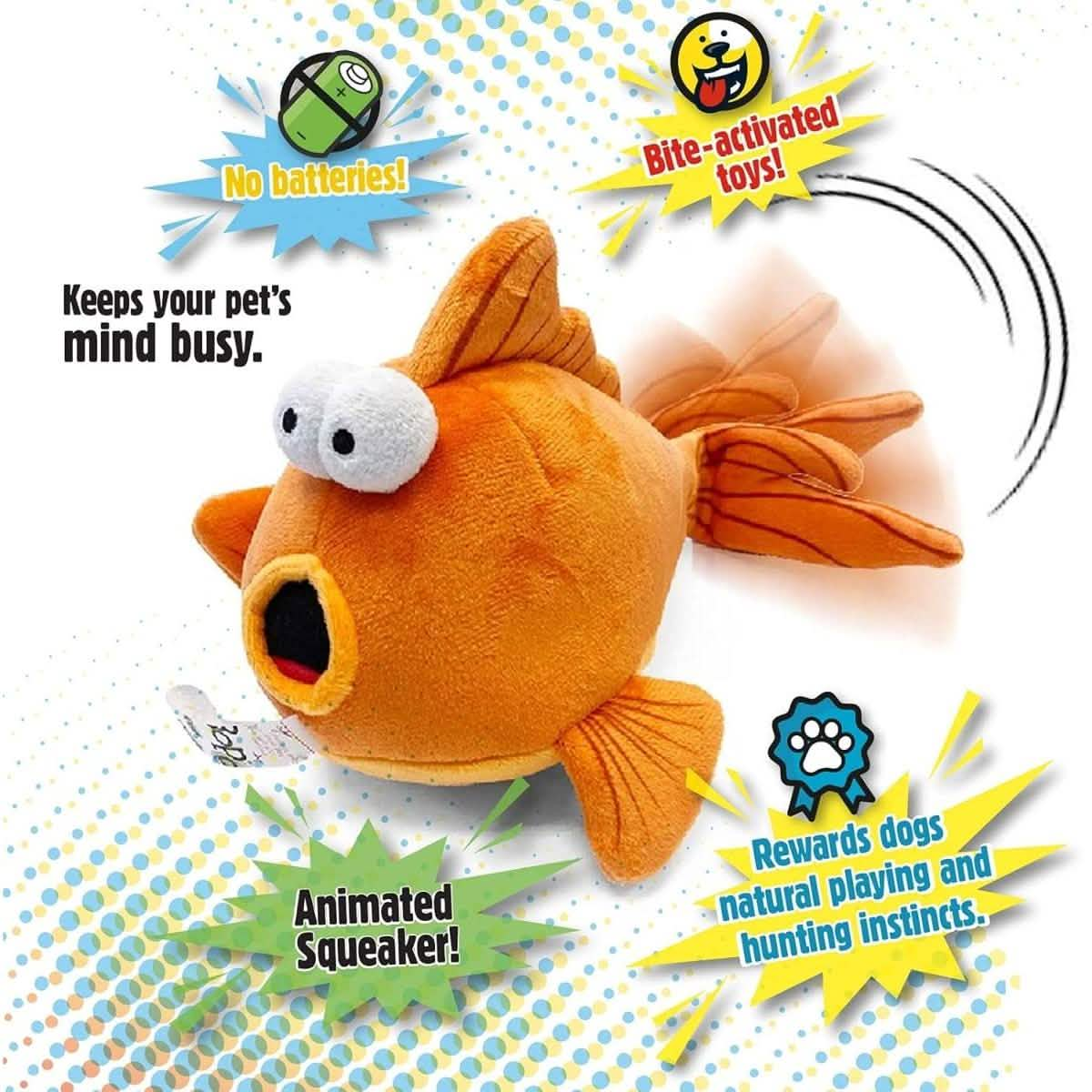 GoDog Dog Toy Action Animated Goldfish