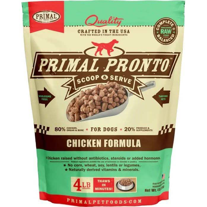 Primal Raw Frozen Dog Food Pronto Chicken Formula