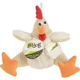 GoDog Dog Toy Checkers Fat White Rooster