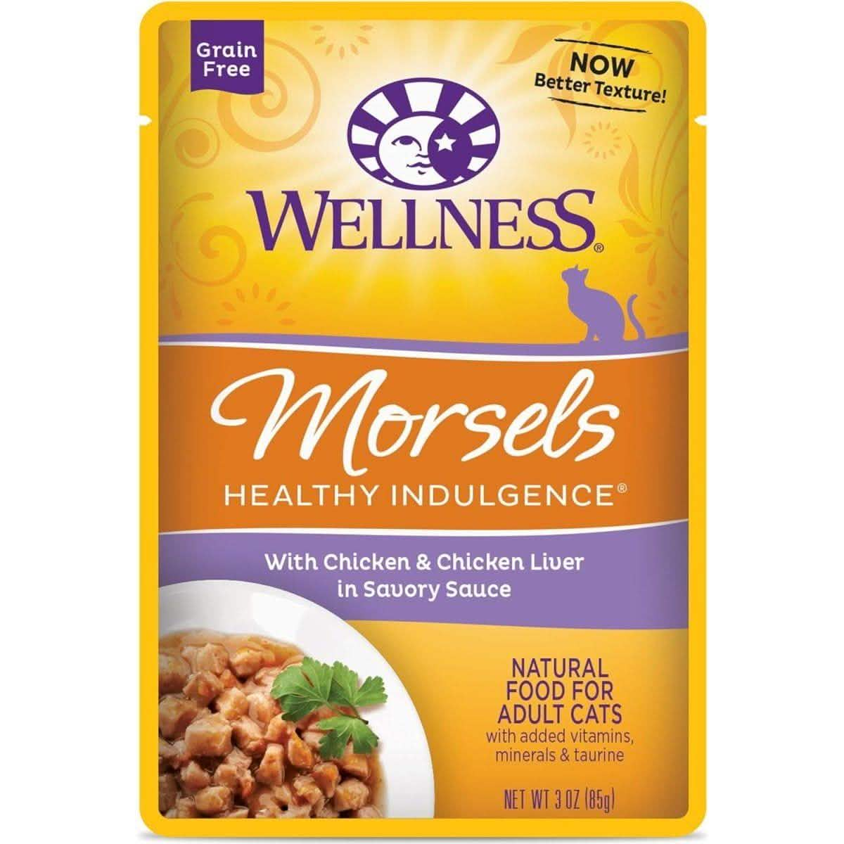 Wellness Wet Cat Food Pouch Healthy Indulgence Morsels Chicken & Chicken Liver