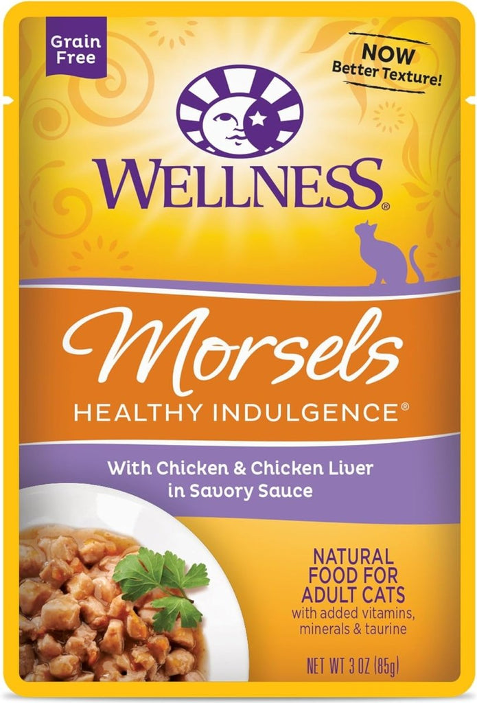 Wellness Wet Cat Food Pouch Healthy Indulgence Morsels Chicken & Chicken Liver