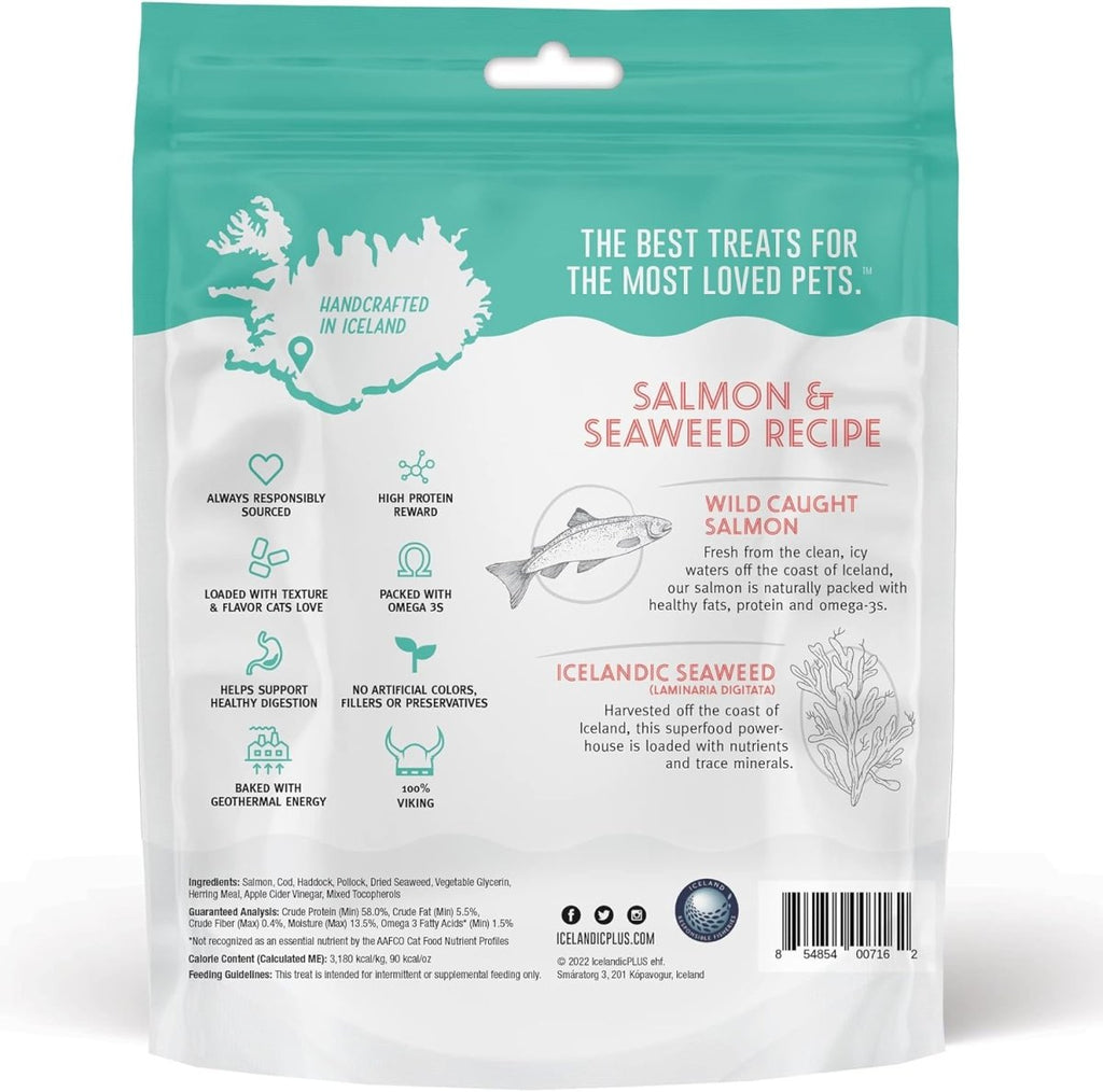 Icelandic Cat Treat Soft Chew Nibblets Salmon & Seaweed Recipe