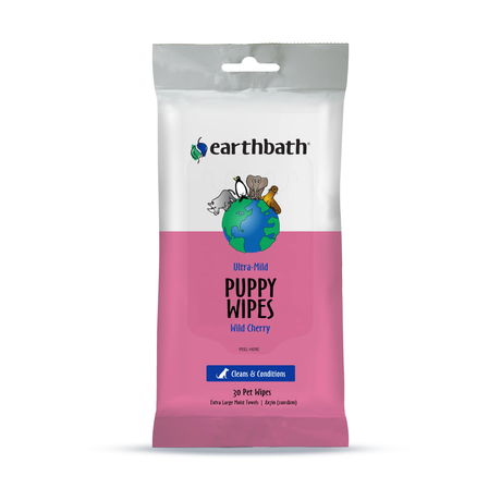 earthbath Ultra-Mild Puppy Wipes Wild Cherry