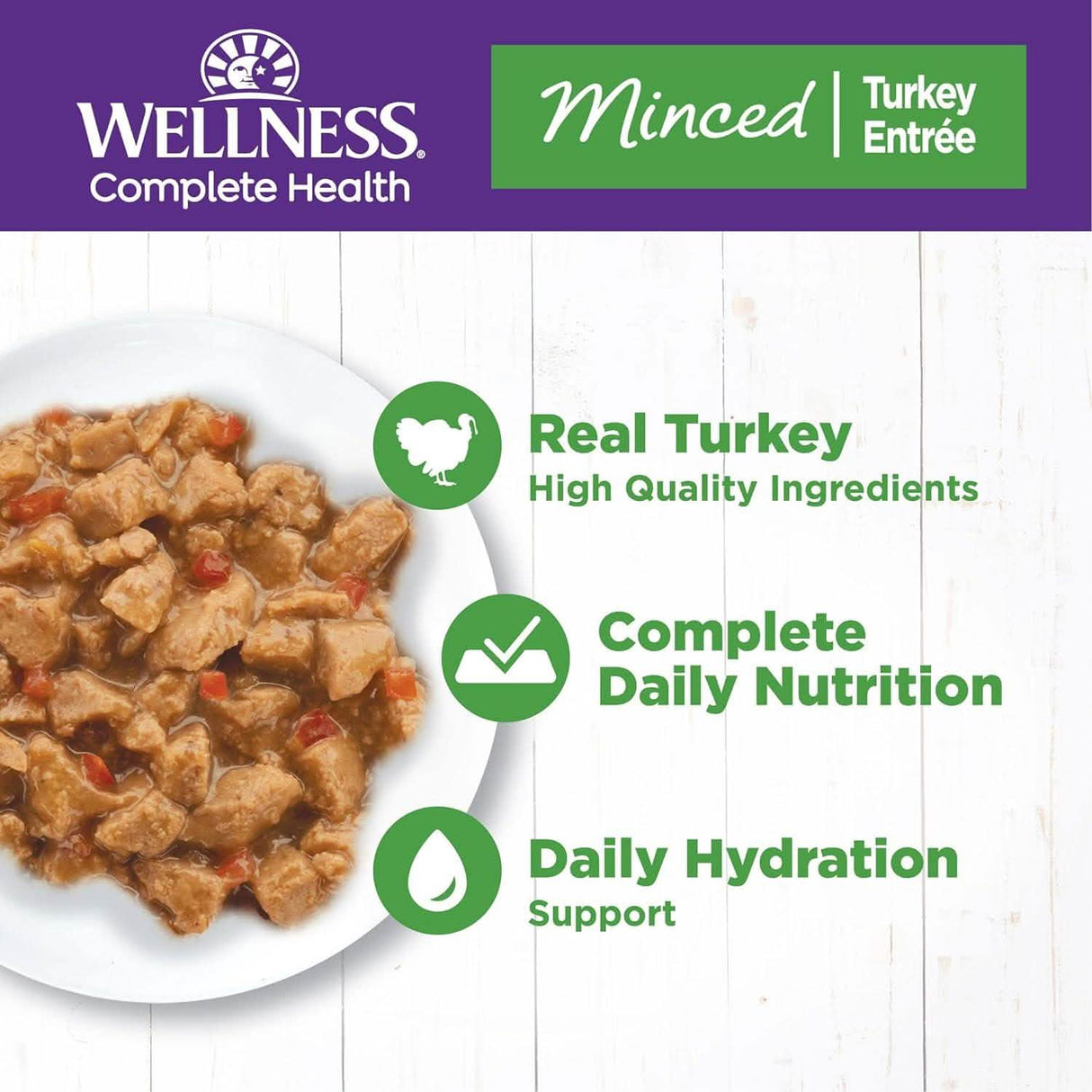 Wellness Wet Cat Food Complete Health Minced Turkey Entrée