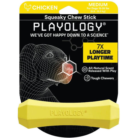 Playology Dog Toy Squeaky Chew Stick - Chicken Scent