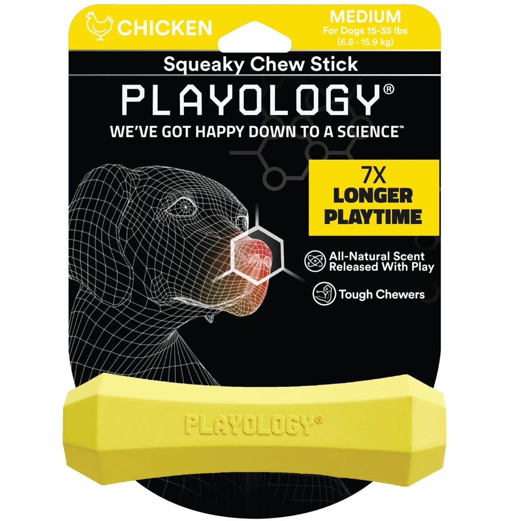 Playology Dog Toy Squeaky Chew Stick - Chicken Scent