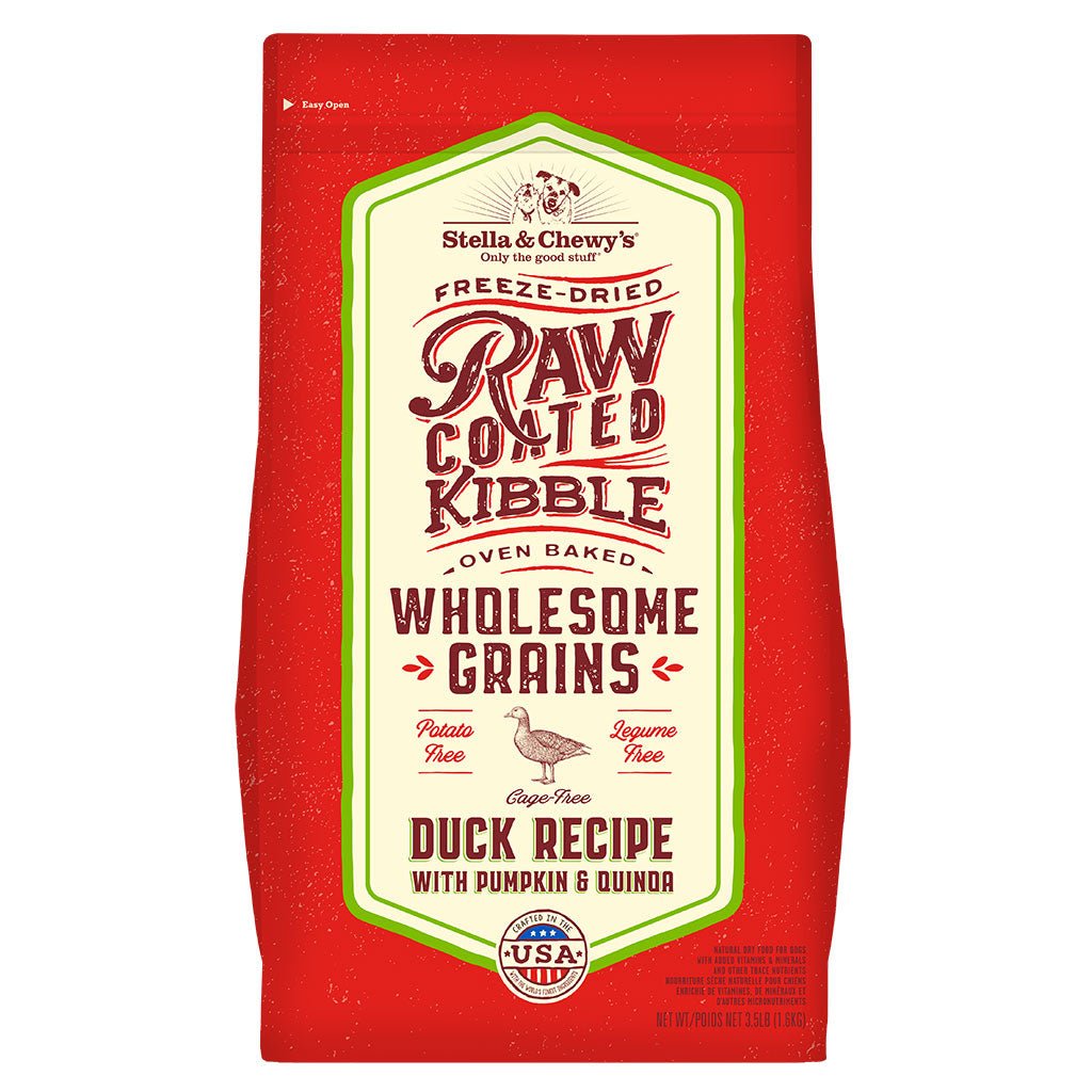 Stella & Chewy's Dry Dog Food Raw Coated Kibble Wholesome Grains Duck Recipe