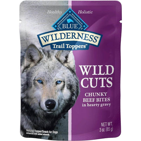 Blue Buffalo Wet Dog Food Wilderness Trail Toppers Wild Cuts Chunky Beef Bites