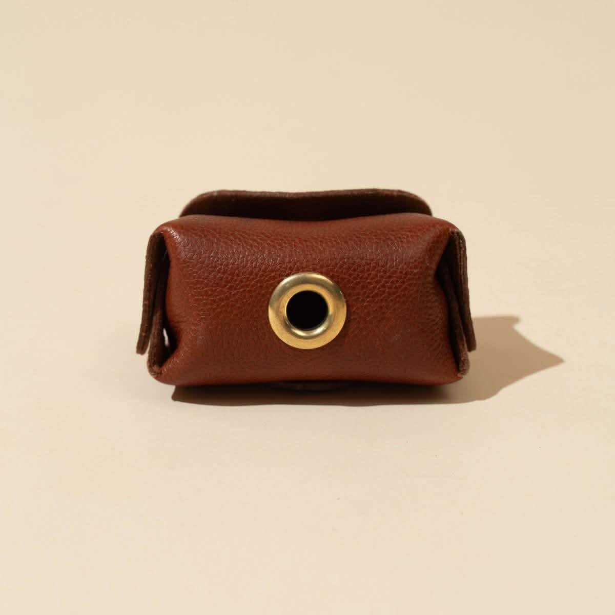 KanDog Leather Poop Bag Dispenser - Mahogany