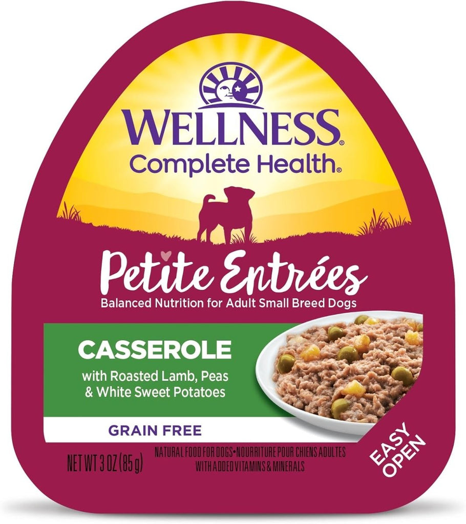 Wellness Wet Dog Food Cup Petite Entrées Casserole with Roasted Lamb, Peas & White Sweet Potatoes