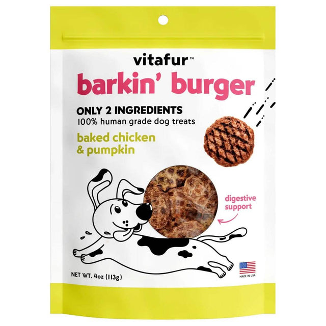 Vitafur Dog Treat Barkin' Burger Baked Chicken & Pumpkin