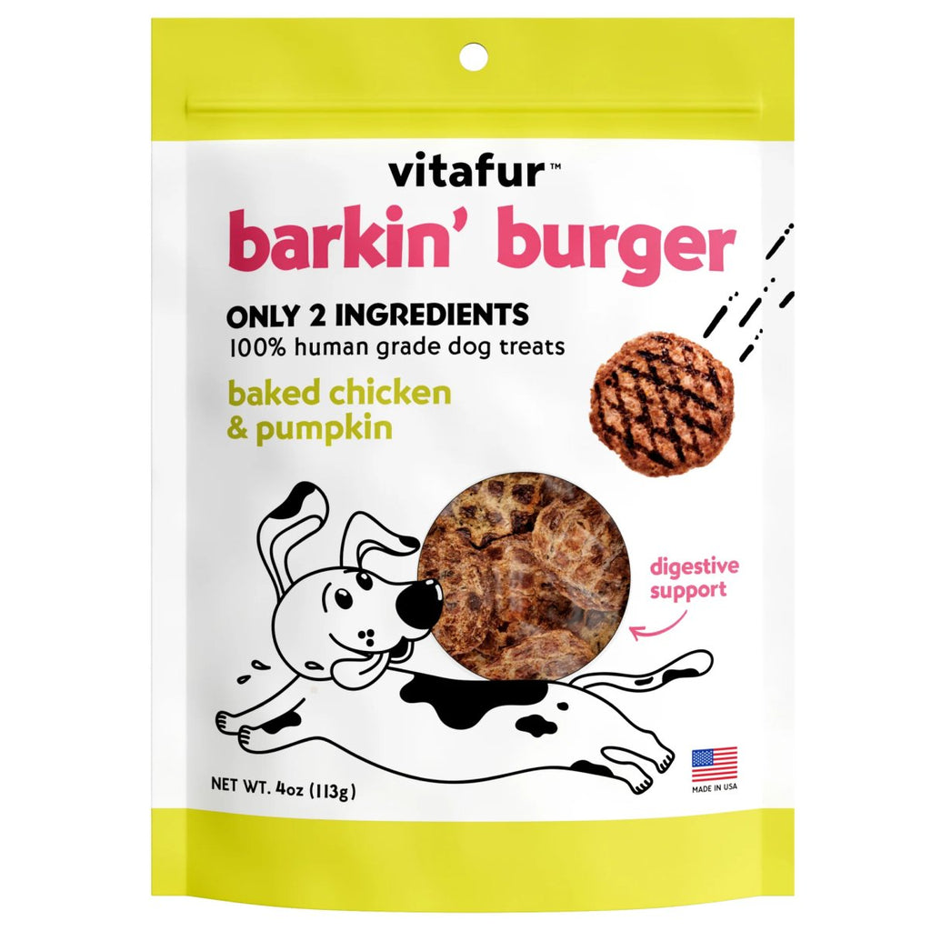 Vitafur Dog Treat Barkin' Burger Baked Chicken & Pumpkin