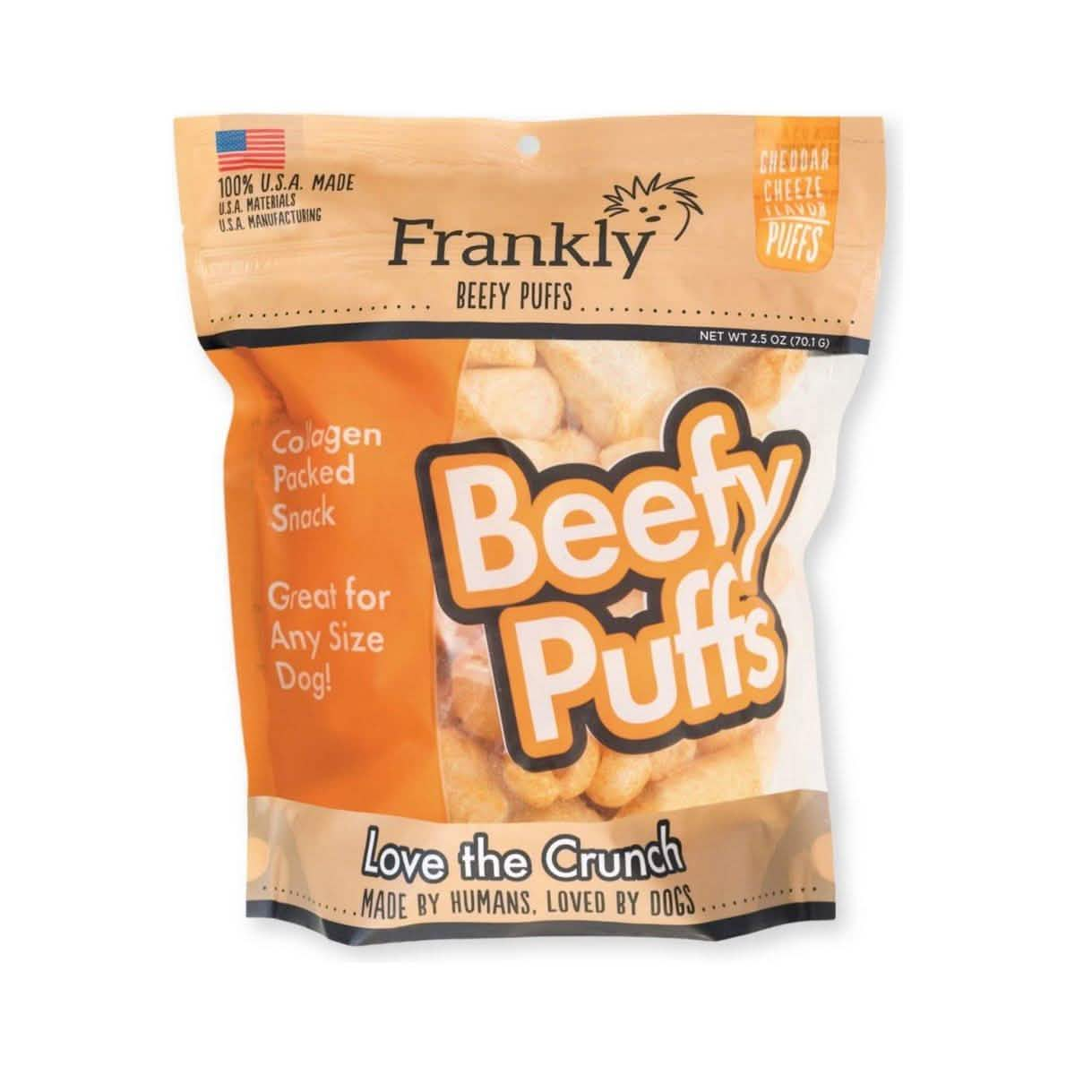 Frankly Dog Treat Beefy Puffs Cheddar Cheese