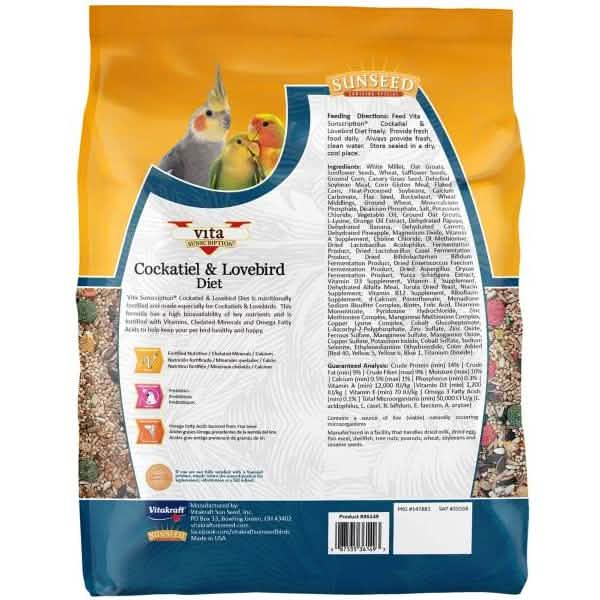 Sunseed Vita Cockatiel & Lovebird Diet