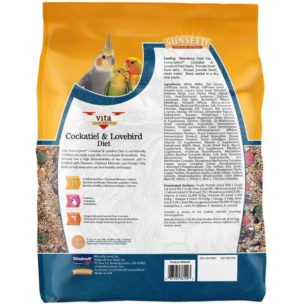 Sunseed Vita Cockatiel & Lovebird Diet