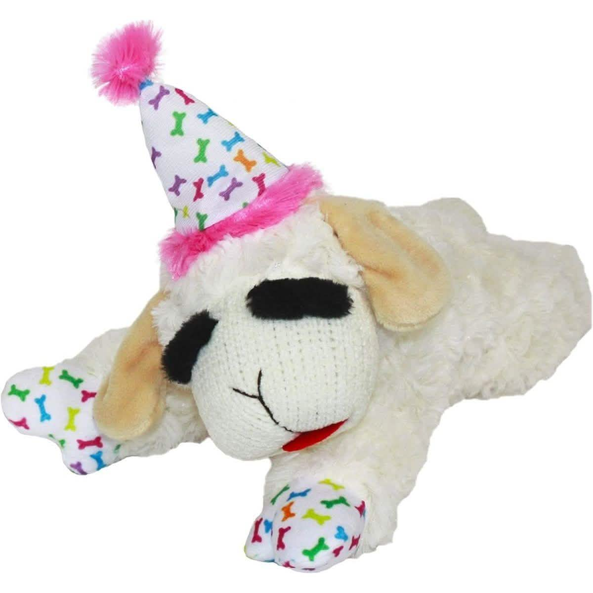 Multipet Dog Toy Lamb Chop® with Birthday Hat