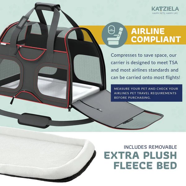 Katziela Pet Carrier Luxury Rider with Removable Wheels