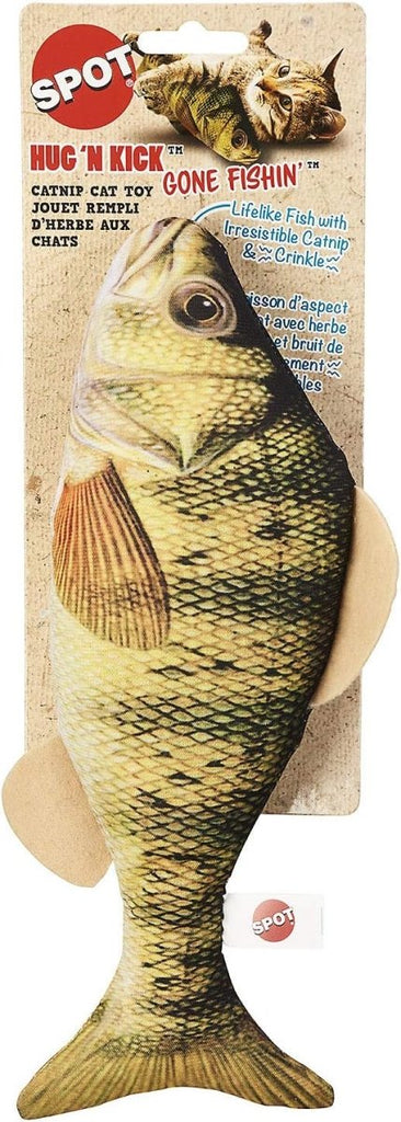 SPOT Catnip Cat Toy Hug 'N Kick Gone Fishin' - Assorted Colors