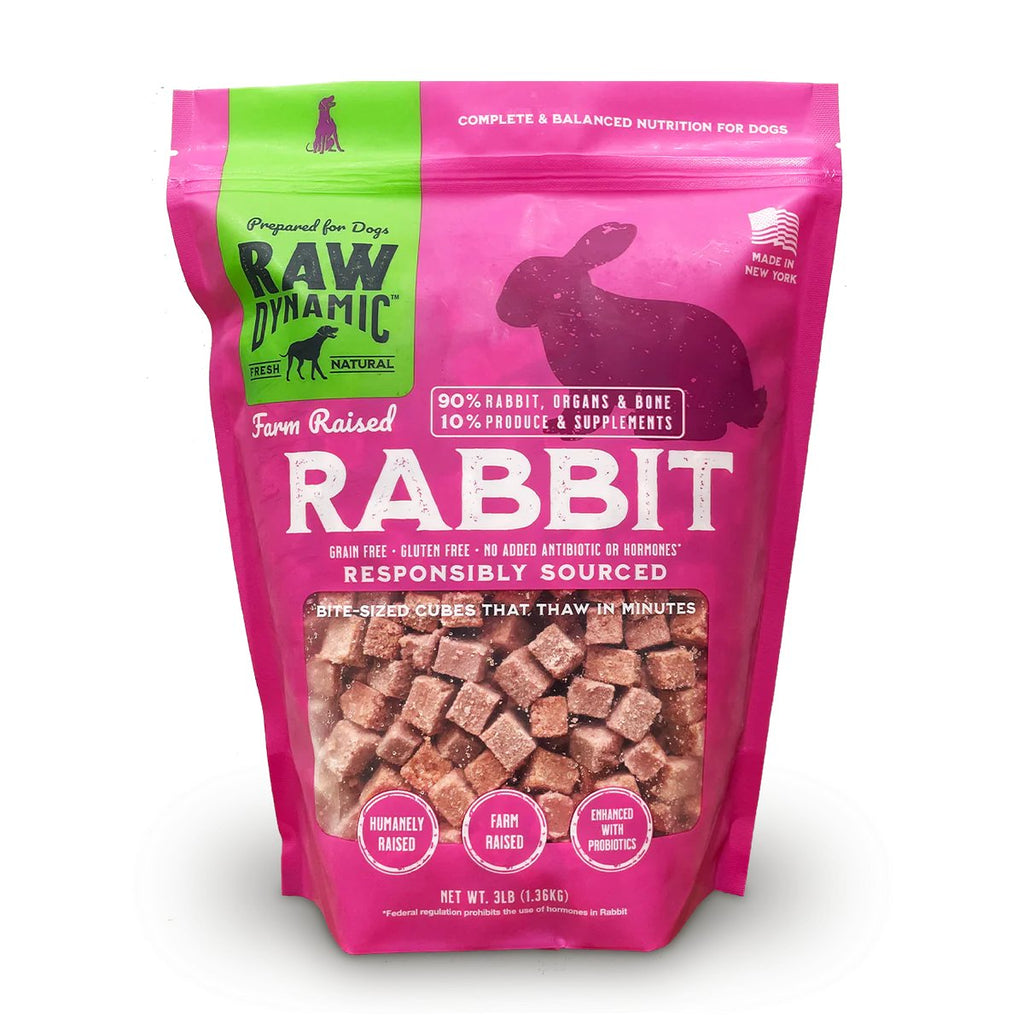 Raw Dynamic Raw Frozen Dog Food Farm Raised Rabbit Formula