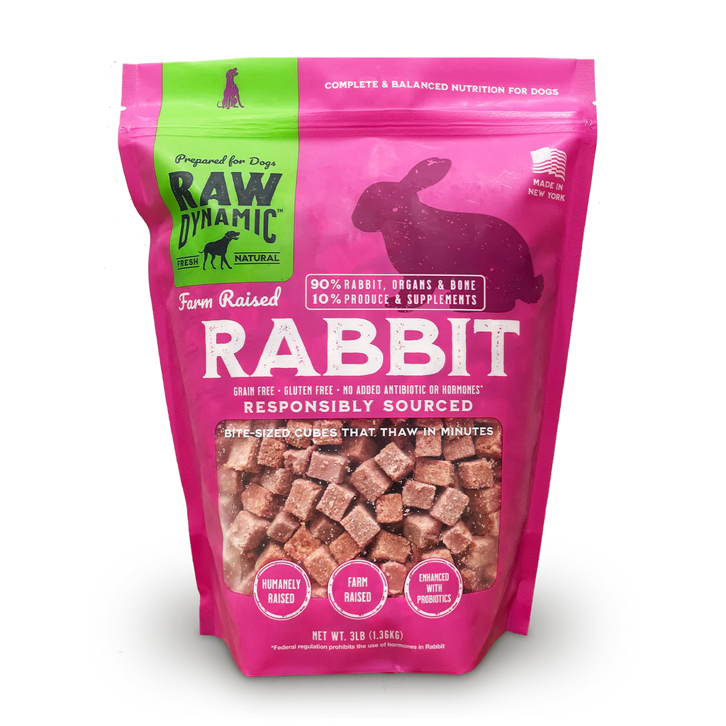 Raw Dynamic Raw Frozen Dog Food Farm Raised Rabbit Formula