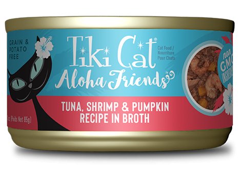 Tiki Cat Aloha Friends Tuna, Shrimp & Pumpkin Recipe in Broth Cat Food