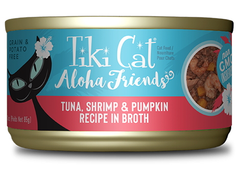 Tiki Cat Aloha Friends Tuna, Shrimp & Pumpkin Recipe in Broth Cat Food