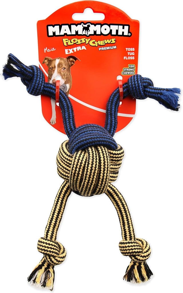 Mammoth Dog Toy Flossy Chews Monkey Fist Rope - Assorted Colors and Sizes