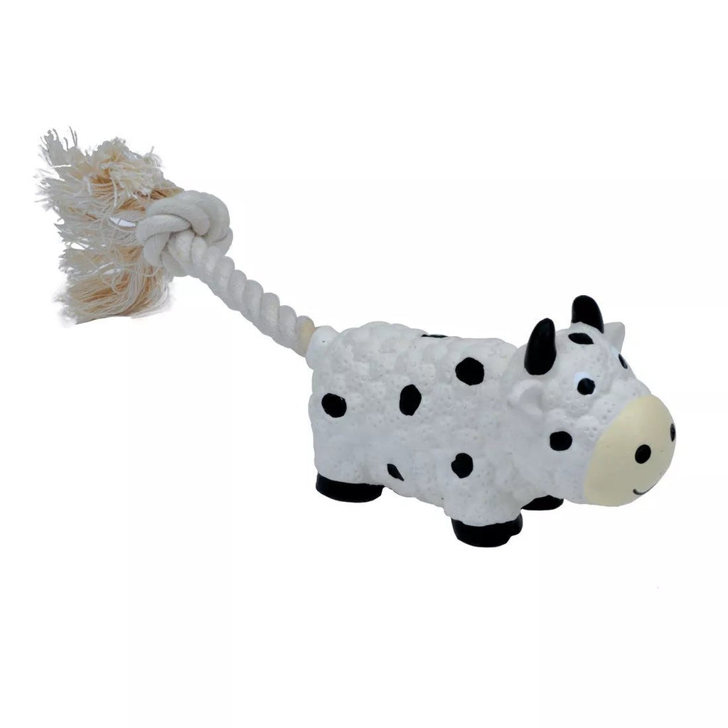 Li'l Pals by Coastal Dog Toy Latex and Rope Cow