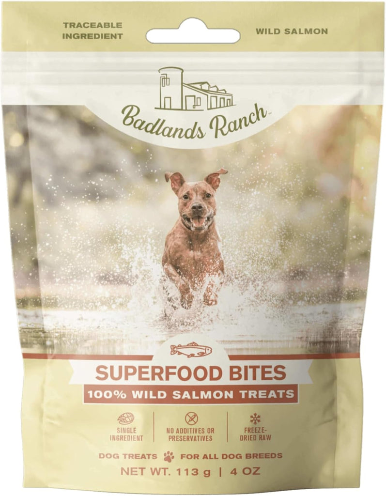 Badlands Ranch Dog Treat Superfood Bites 100% Freeze Dried Salmon Treats