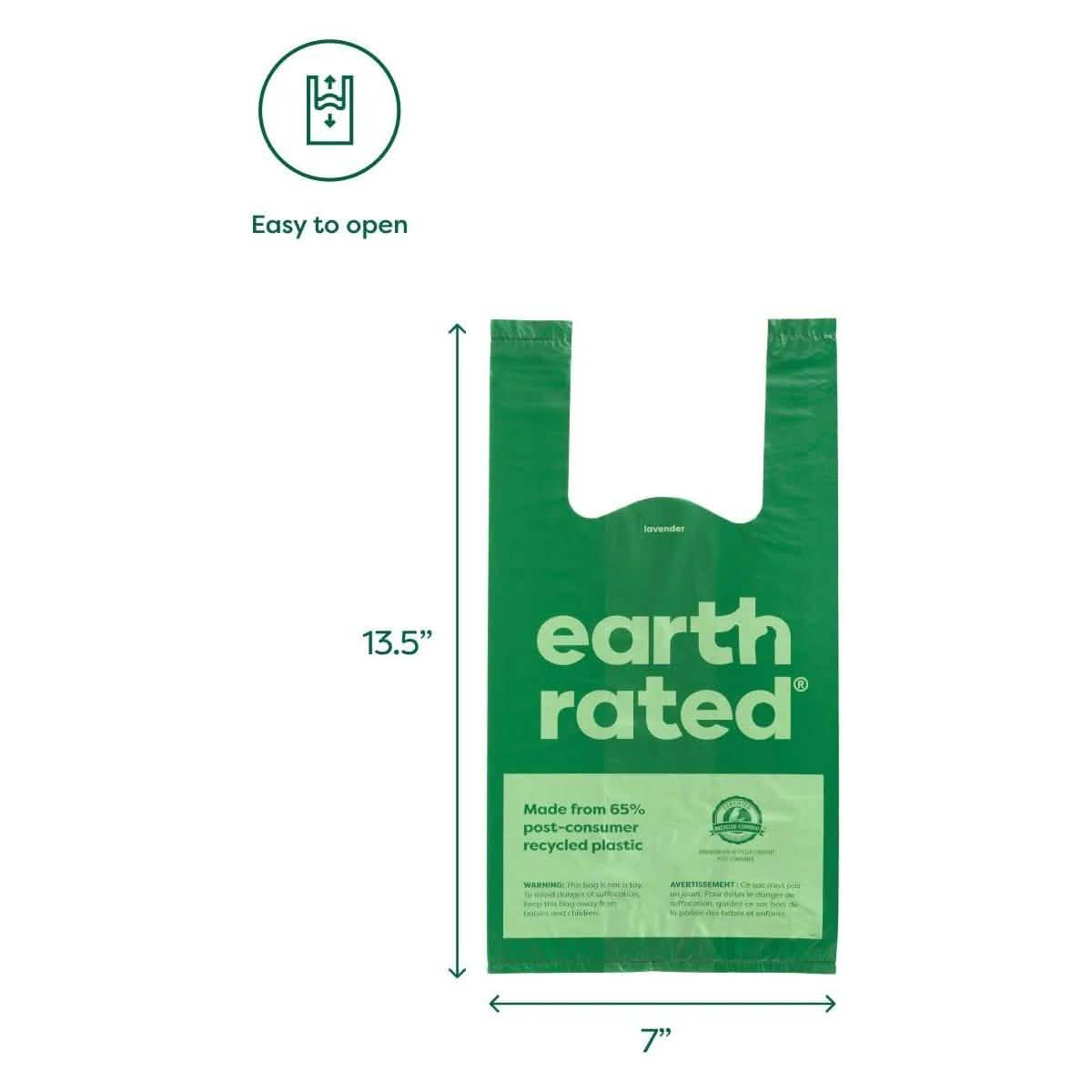 Earth Rated Unscented Poop Bags with Handles (120 Bags)