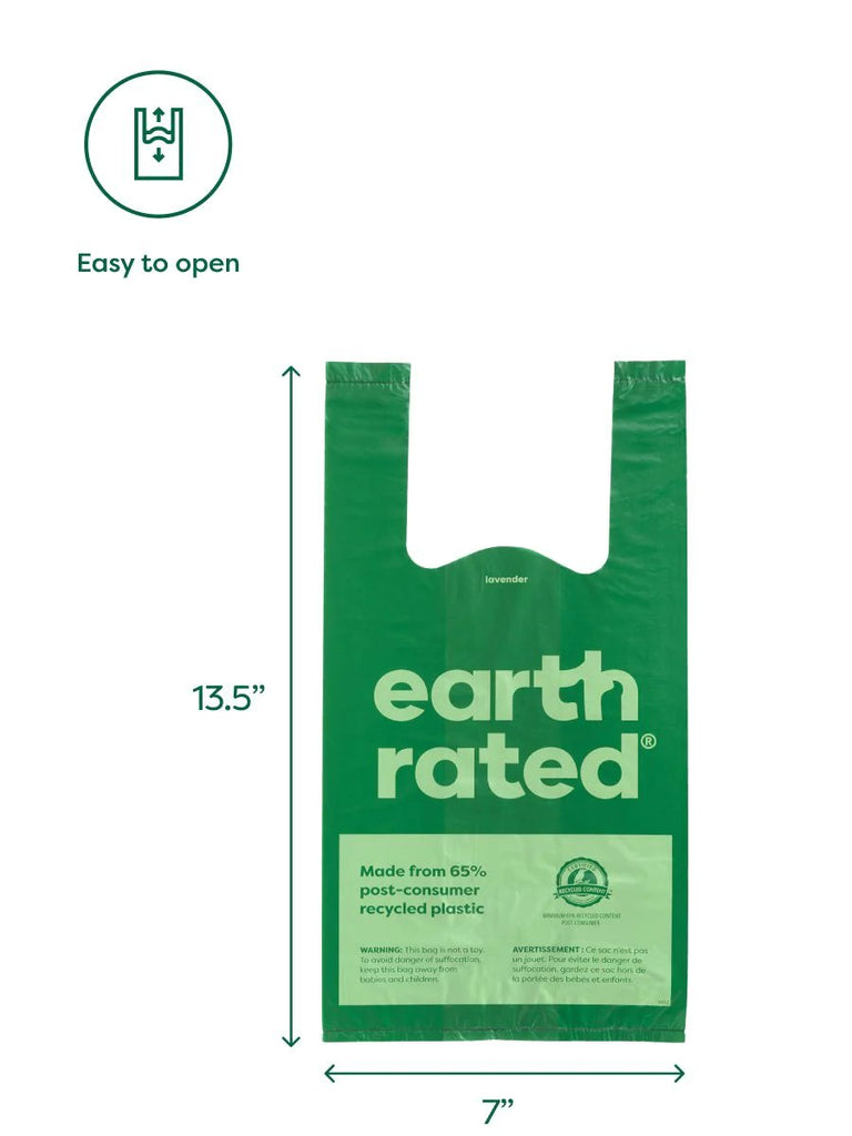 Earth Rated Unscented Poop Bags with Handles (120 Bags)