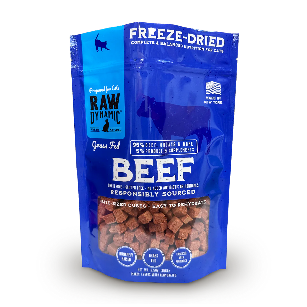 Raw Dynamic Freeze-Dried Cat Food Grass Fed Beef