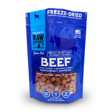 Raw Dynamic Freeze-Dried Cat Food Grass Fed Beef