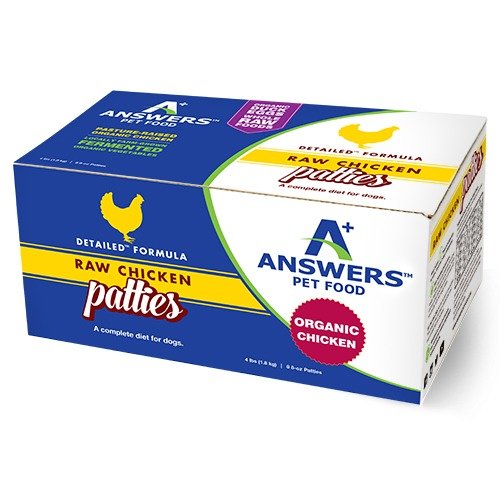 Answers Raw Frozen Dog Food Detailed Formula Chicken Patties