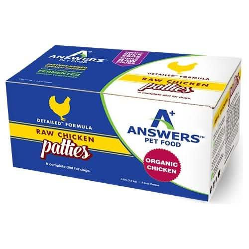 Answers Raw Frozen Dog Food Detailed Formula Chicken Patties