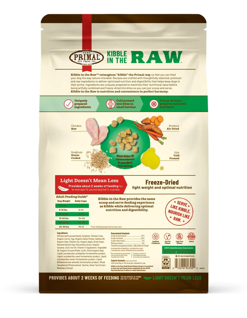 Primal Freeze-Dried Dog Food Kibble in the Raw Small Breed Chicken Recipe