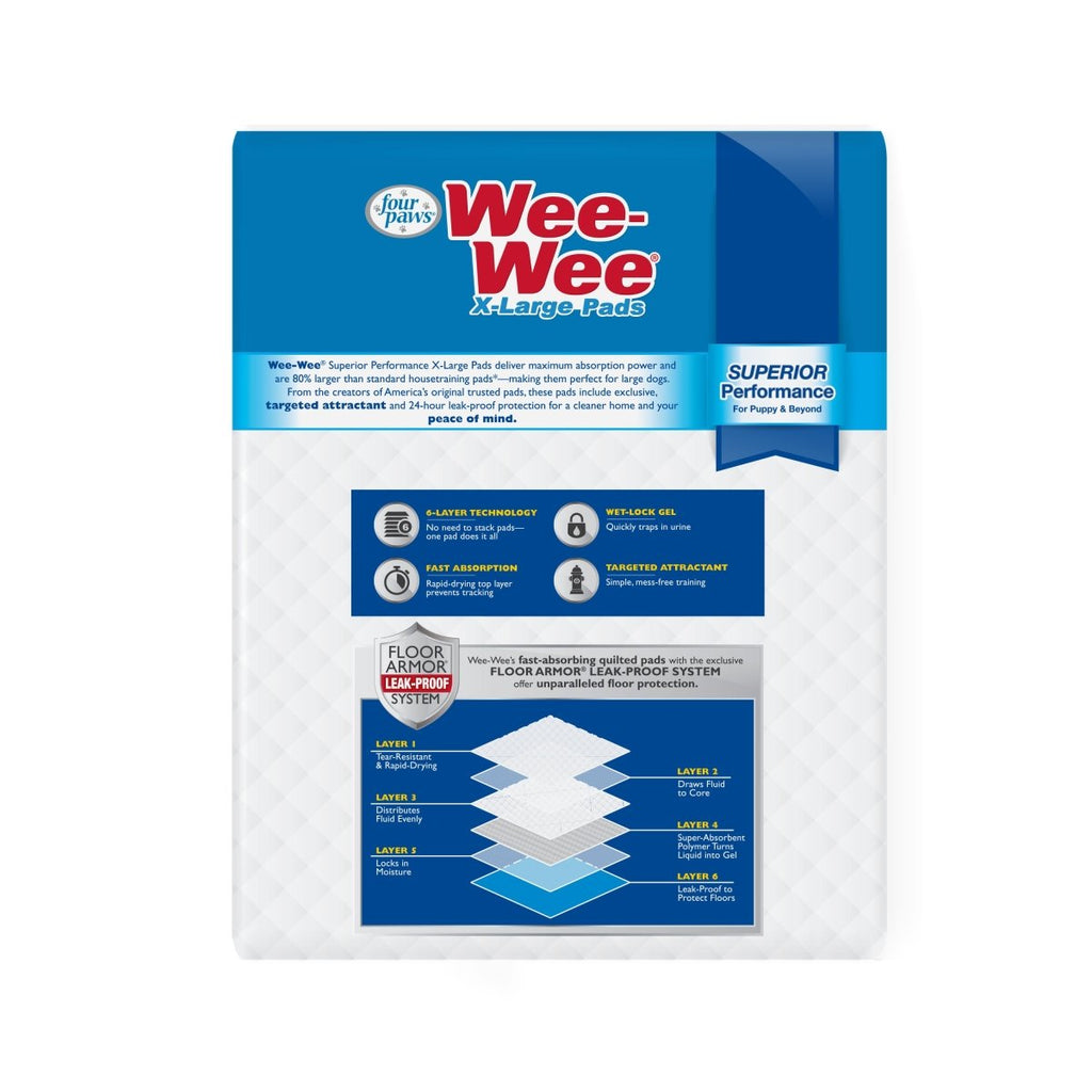 Four Paws Wee-Wee Superior Performance Pads 28" x 34" (X-Large Size)