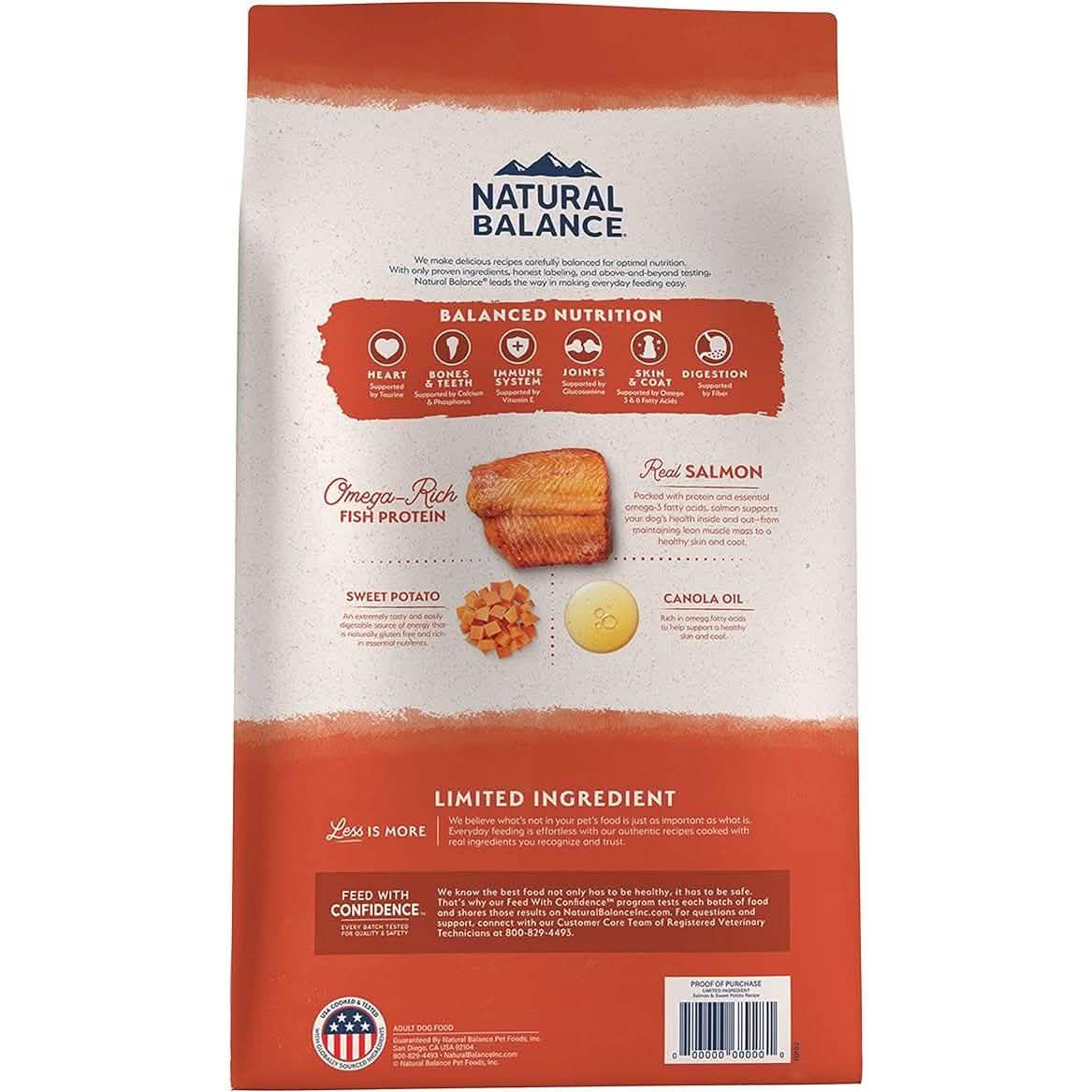 Natural Balance Dry Dog Food Limited Ingredient Salmon & Sweet Potato Recipe