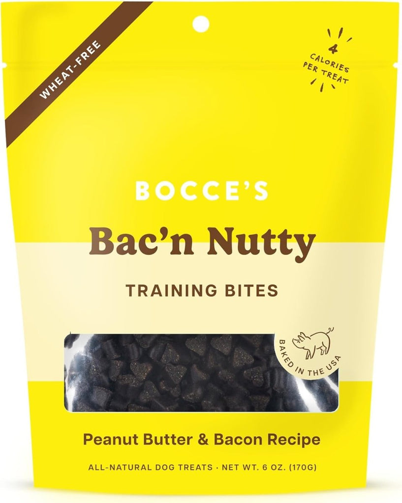 Bocce's Dog Treat Training Bites Bac'n Nutty Peanut Butter & Bacon Recipe