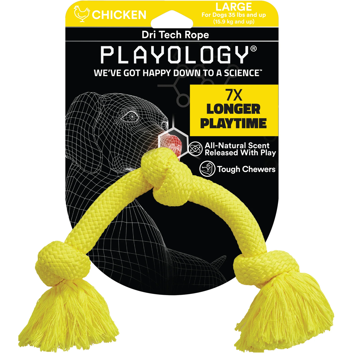 Playology Dog Toy Dri-Tech Rope - Chicken Scent