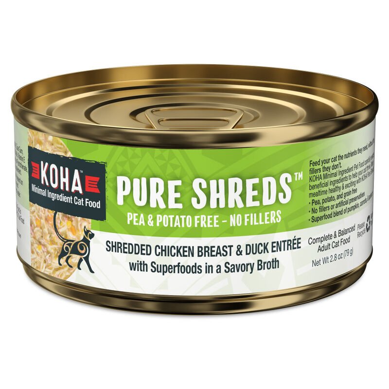 Koha Wet Cat Food Pure Shreds Shredded Chicken Breast &amp; Duck Entr&eacute;e