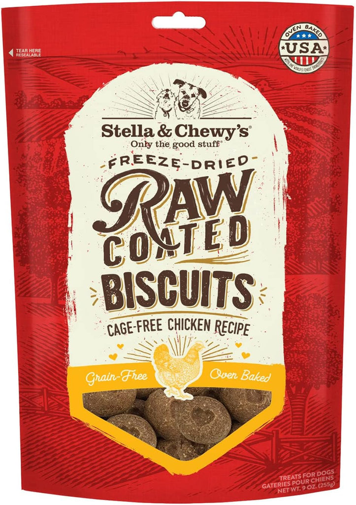 Stella & Chewy's Dog Treat Freeze-Dried Raw Coated Biscuits Cage-Free Chicken Recipe