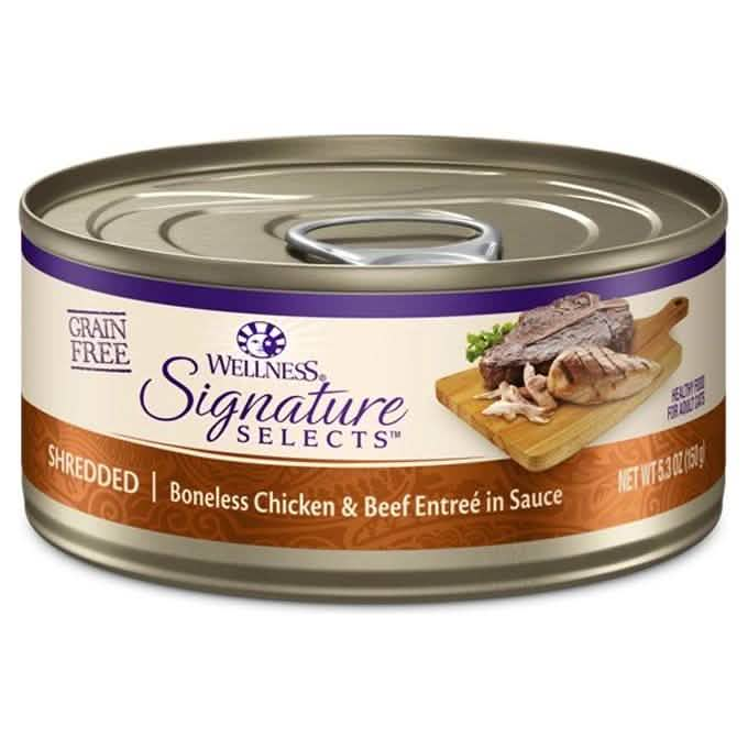 Wellness Wet Cat Food Core Signature Selects Shredded Boneless Chicken & Beef Entrée in Sauce