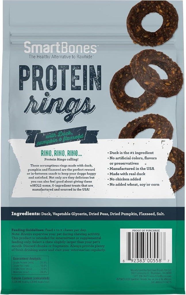 SmartBones Dog Treat Protein Rings with Real Duck, Pumpkin & Flaxseed