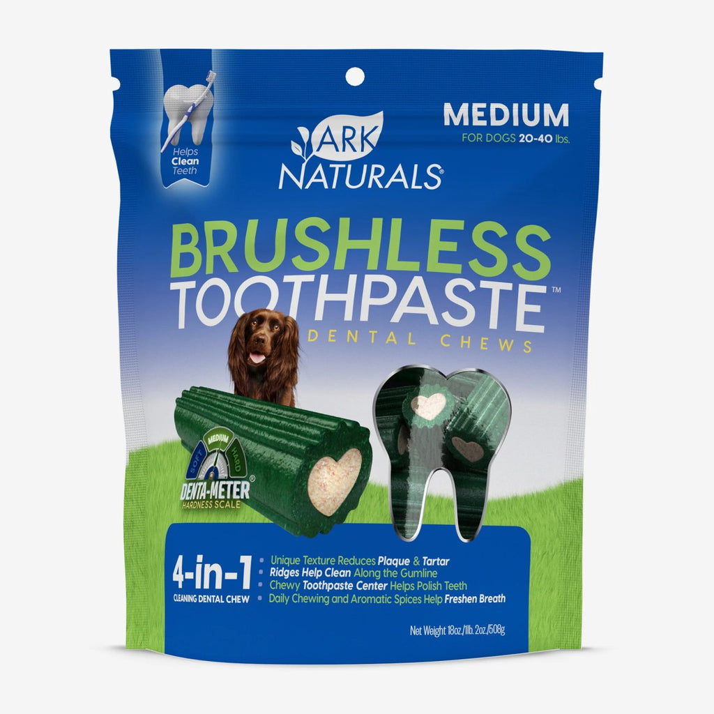 Ark Naturals Dog Treat Brushless Toothpaste 4-in-1 Dental Chews Medium