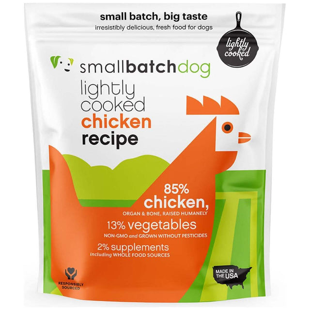 SmallBatch Lightly Cooked Frozen Dog Food ChickenBatch Sliders