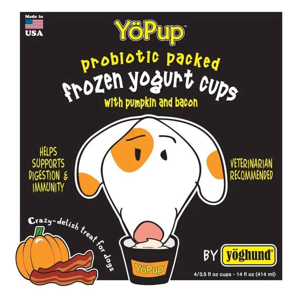 Yoghund Dog Treat YoPup Frozen Yogurt Cups with Pumpkin and Bacon