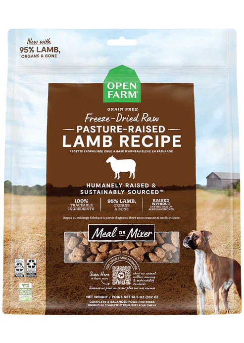 Open Farm Freeze-Dried Raw Dog Food Pasture Raised Lamb Recipe