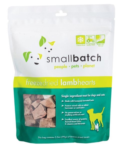 SmallBatch Dog Treat Freeze-Dried LambHearts