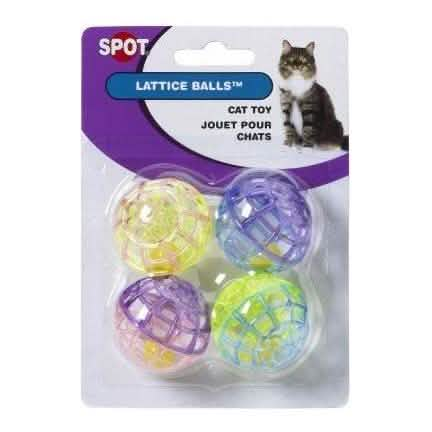 SPOT Cat Toy Lattice Balls with Bell (4 Pack)